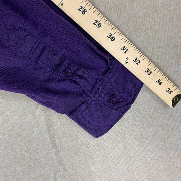 ROBERT GRAHAM SHIRT 2XL MENS BUTTON UP PURPLE PAISLEY VICTORIAN FLIP CUFF - Picture 11 of 14